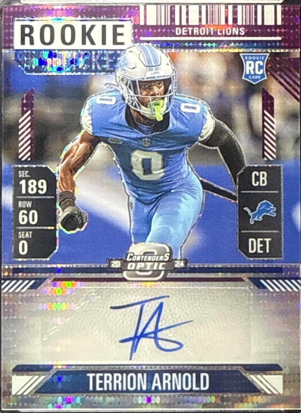 Terrion Arnold [Green Pulsar Rookie Ticket Autograph Silver] #146