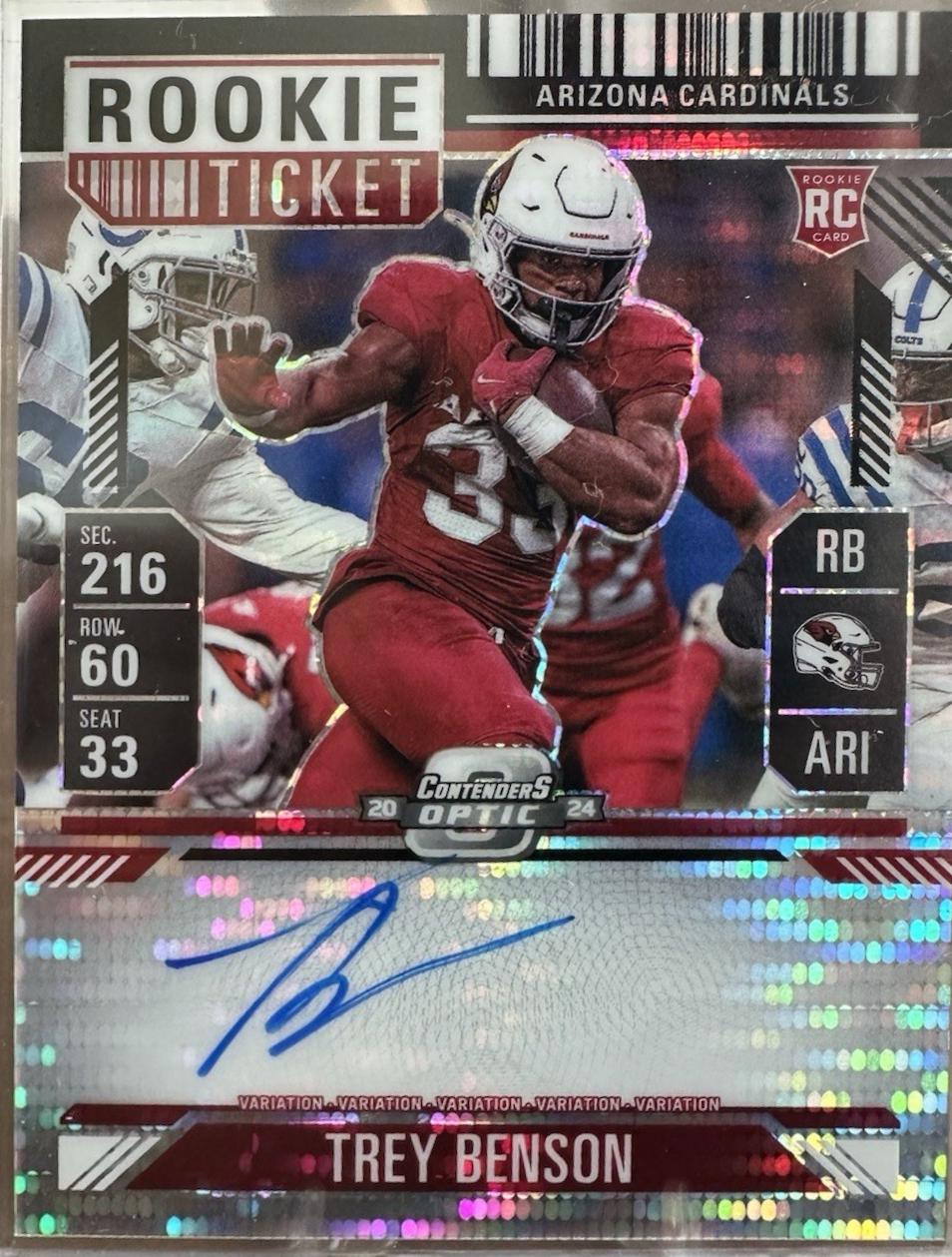 Trey Benson [Black Pulsar Autograph] #119