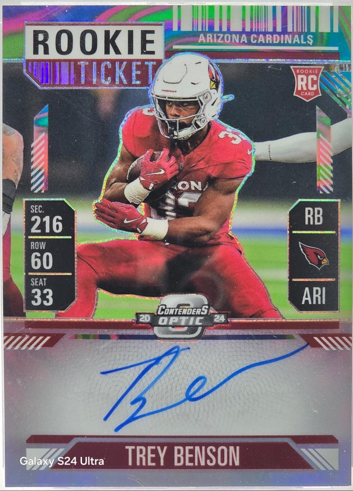 Trey Benson [Neon Marble Autograph] #119