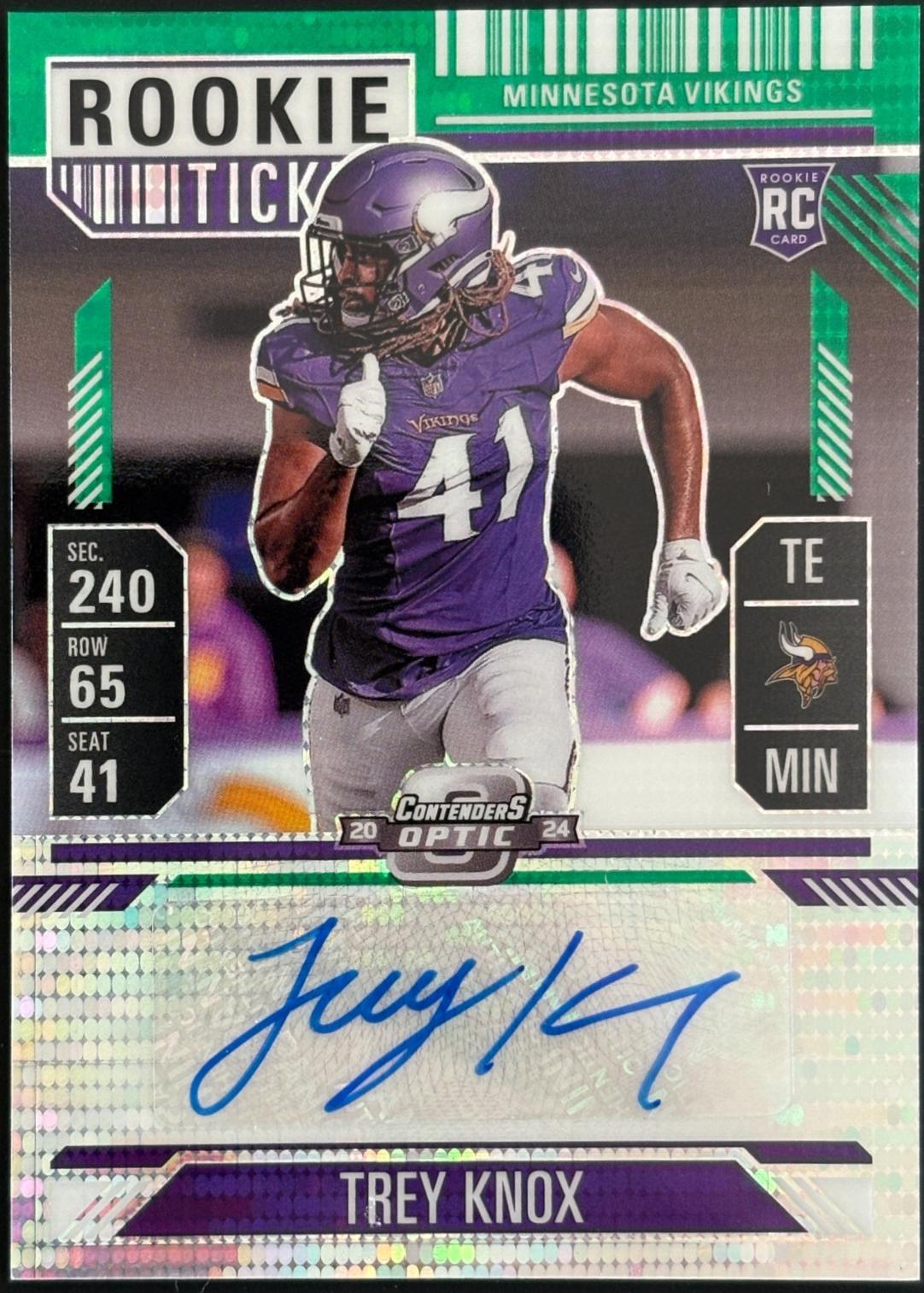 Trey Knox [Green Pulsar Rookie Ticket Autograph Silver] #174
