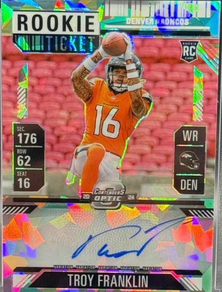 Troy Franklin [Cracked Ice Autograph] #113
