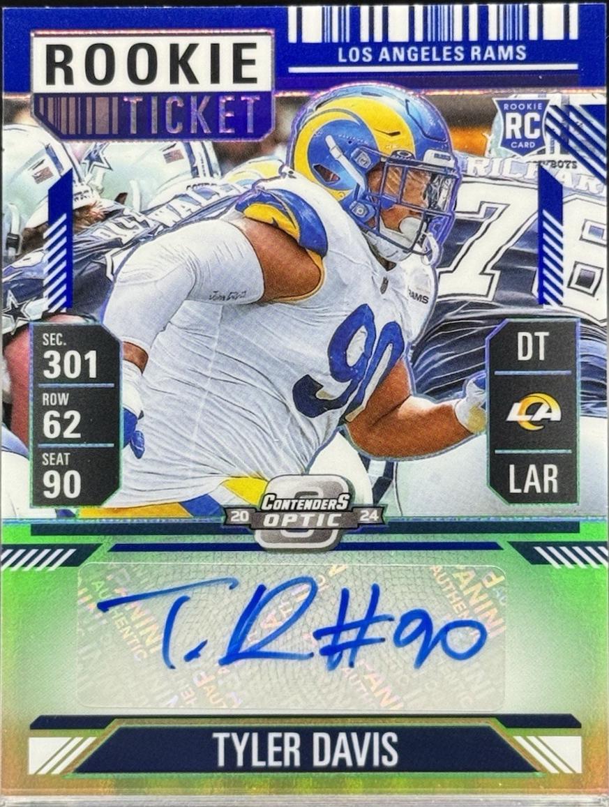 Tyler Davis [Blue Rookie Ticket Autograph Silver] #206