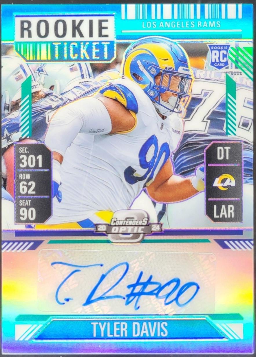 Tyler Davis [Teal Rookie Ticket Autograph Silver] #206