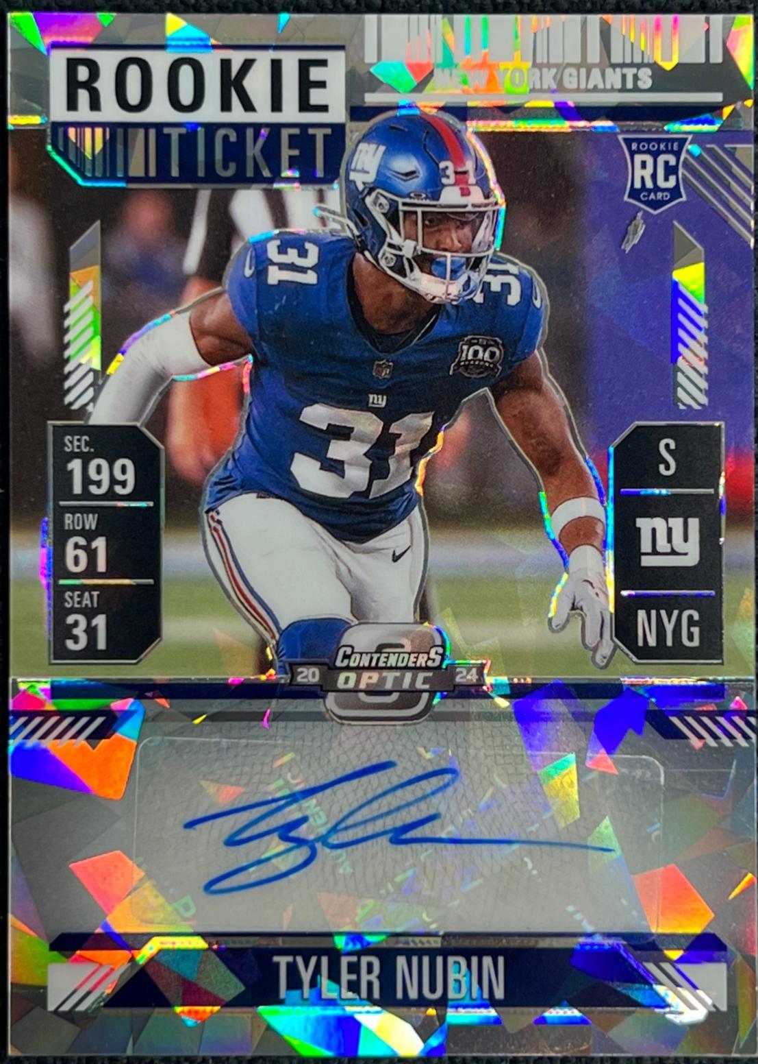 Tyler Nubin [Cracked Ice Rookie Ticket Autograph Silver] #152