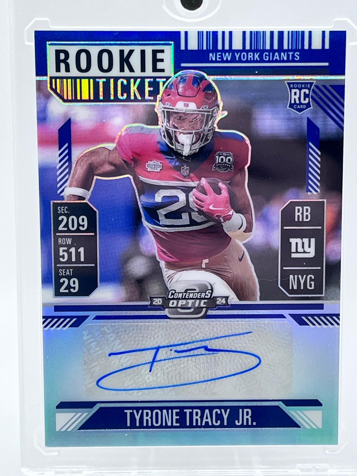 Tyrone Tracy Jr. [Blue Rookie Ticket Autograph Silver] #166