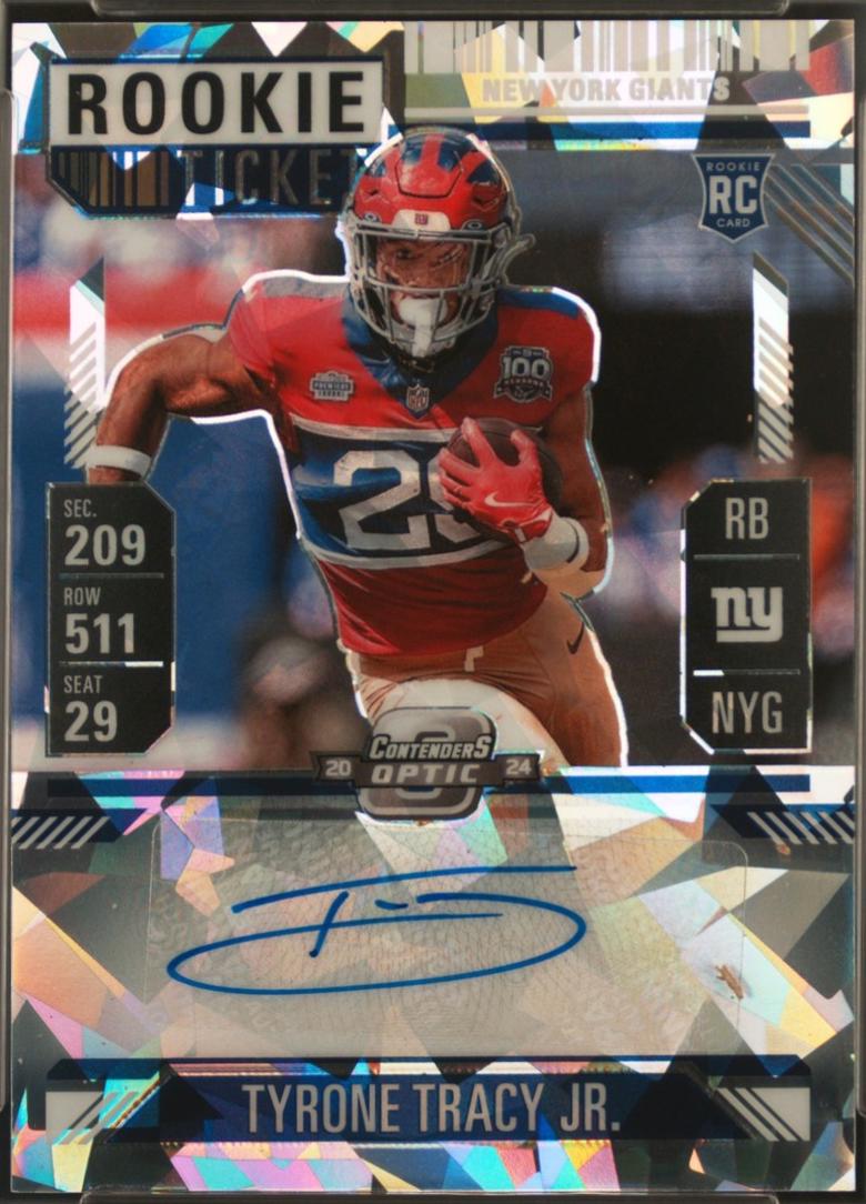 Tyrone Tracy Jr. [Cracked Ice Rookie Ticket Autograph Silver] #166