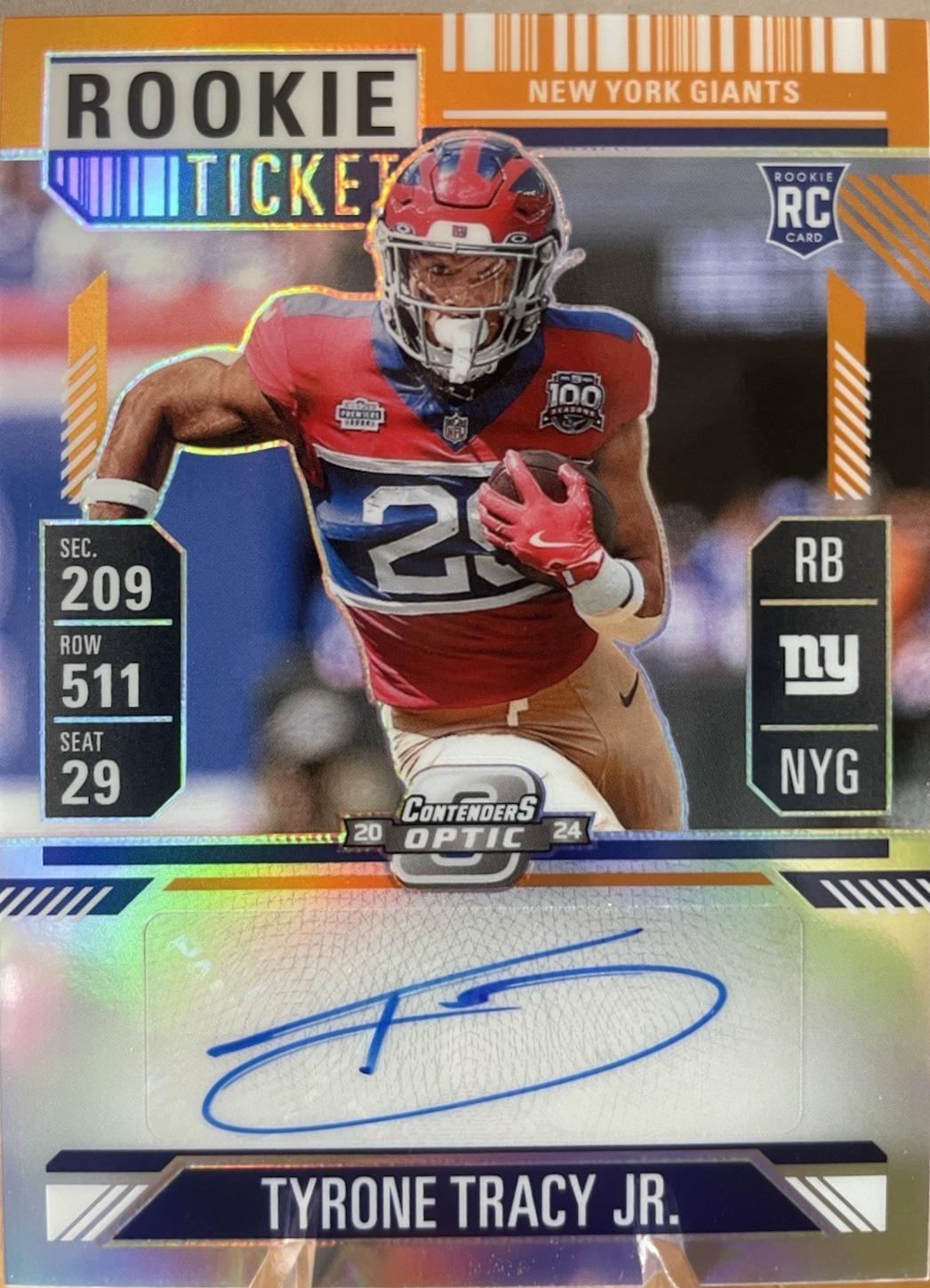 Tyrone Tracy Jr. [Orange Rookie Ticket Autograph Silver] #166