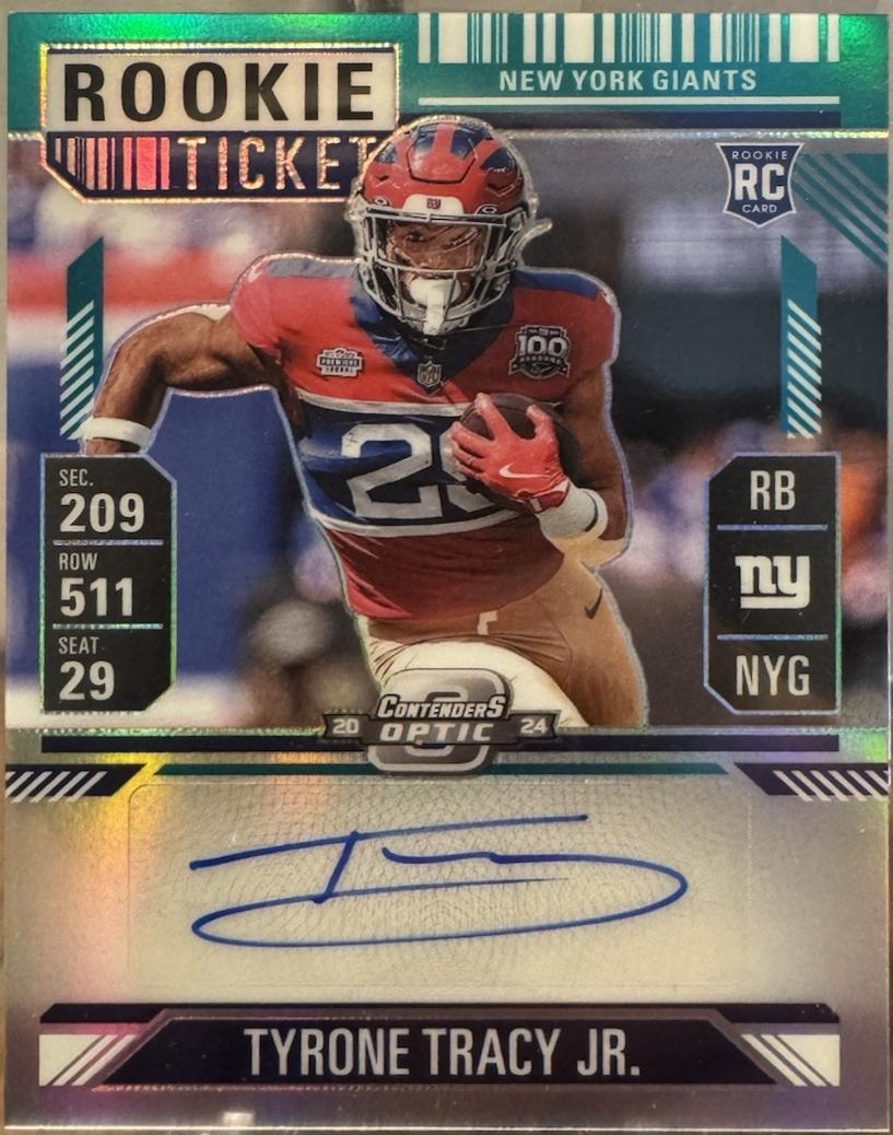 Tyrone Tracy Jr. [Teal Rookie Ticket Autograph Silver] #166