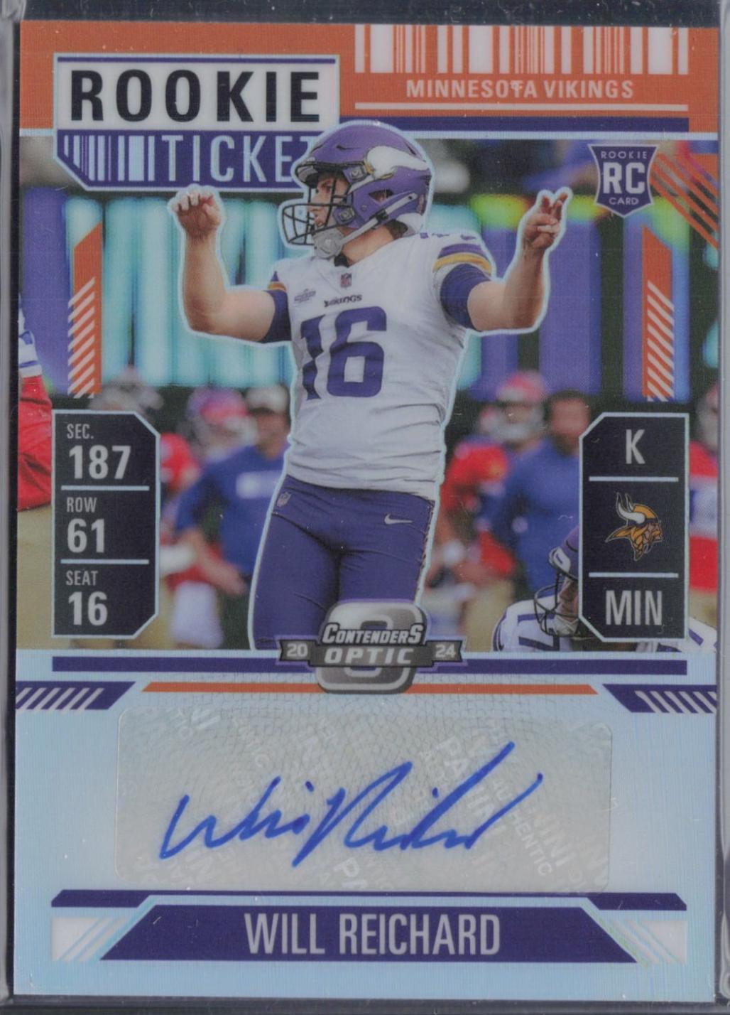Will Reichard [Orange Rookie Ticket Autograph Silver] #196