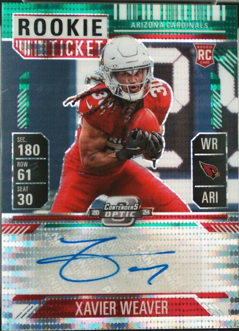 Xavier Weaver [Green Pulsar Rookie Ticket Autograph Silver] #156