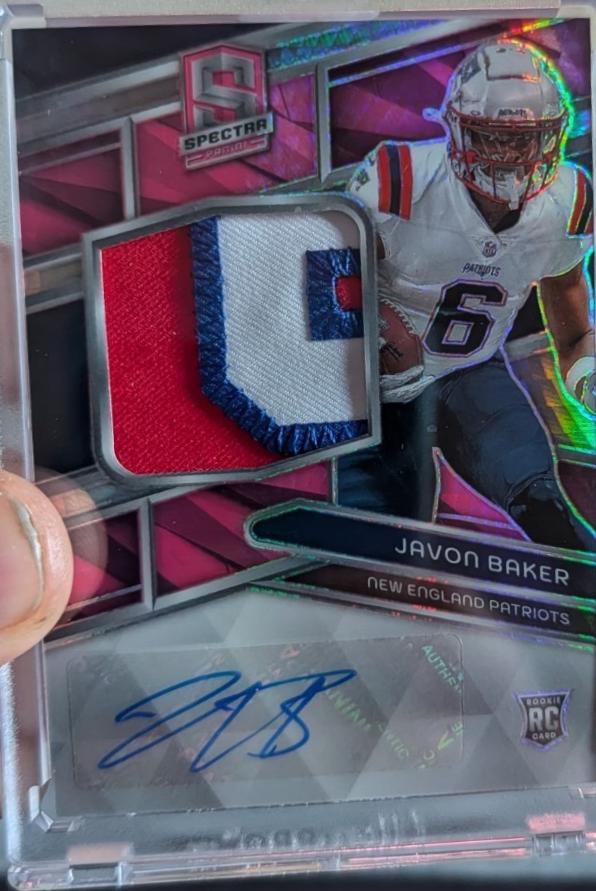 Javon Baker [Pink Neon Rookie Patch Autograph] #242