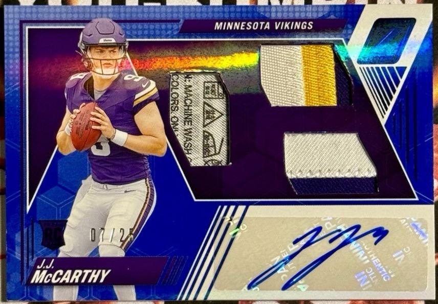 J.J. McCarthy [Blue Rookie Patch Autograph] #202