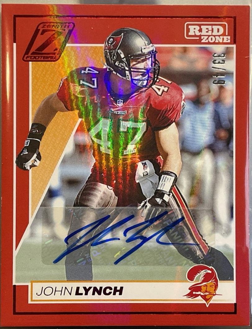 John Lynch [Red Red Zone Autograph Two Minute Drill] #95