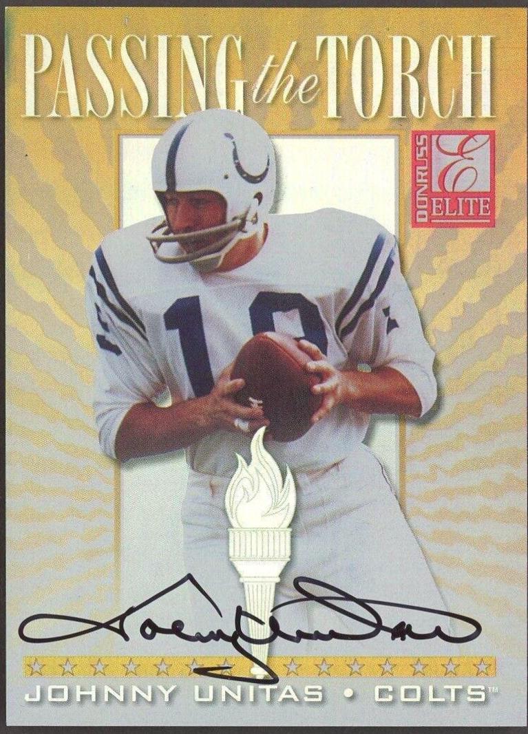 Johnny Unitas, Peyton Manning [Autograph] #1
