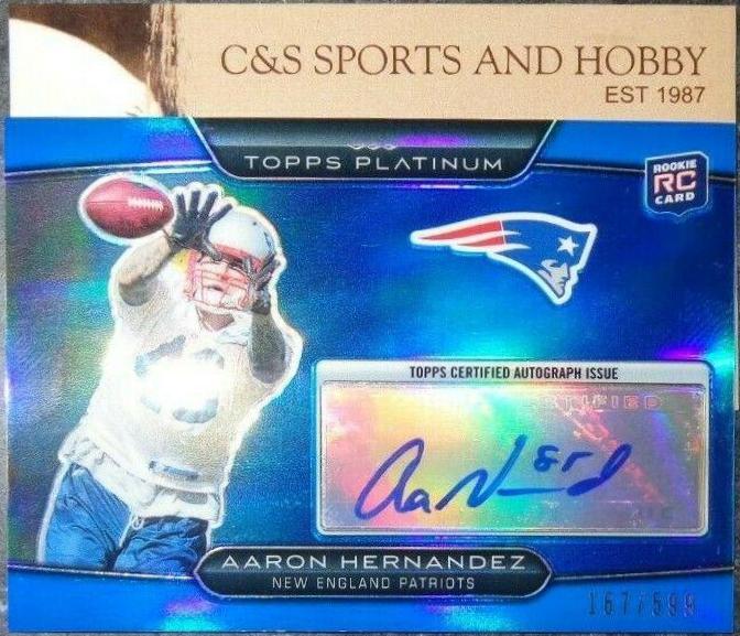 Aaron Hernandez [Blue Refractor Autograph] #69
