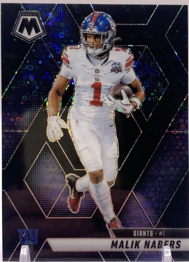 Malik Nabers [Mosaic No Huddle Black] #100
