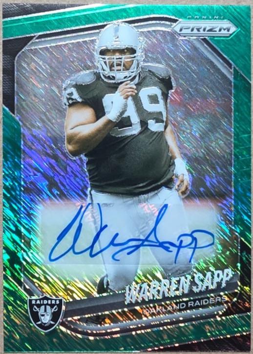 Warren Sapp [Green Shimmer Autograph] #212