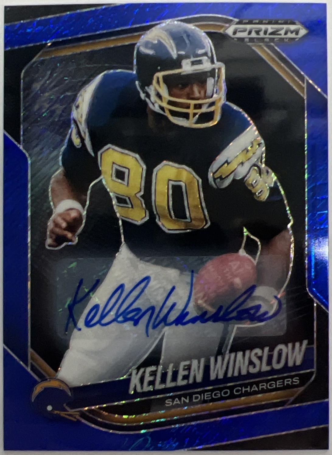 Kellen Winslow [Autograph Blue Shimmer] #129