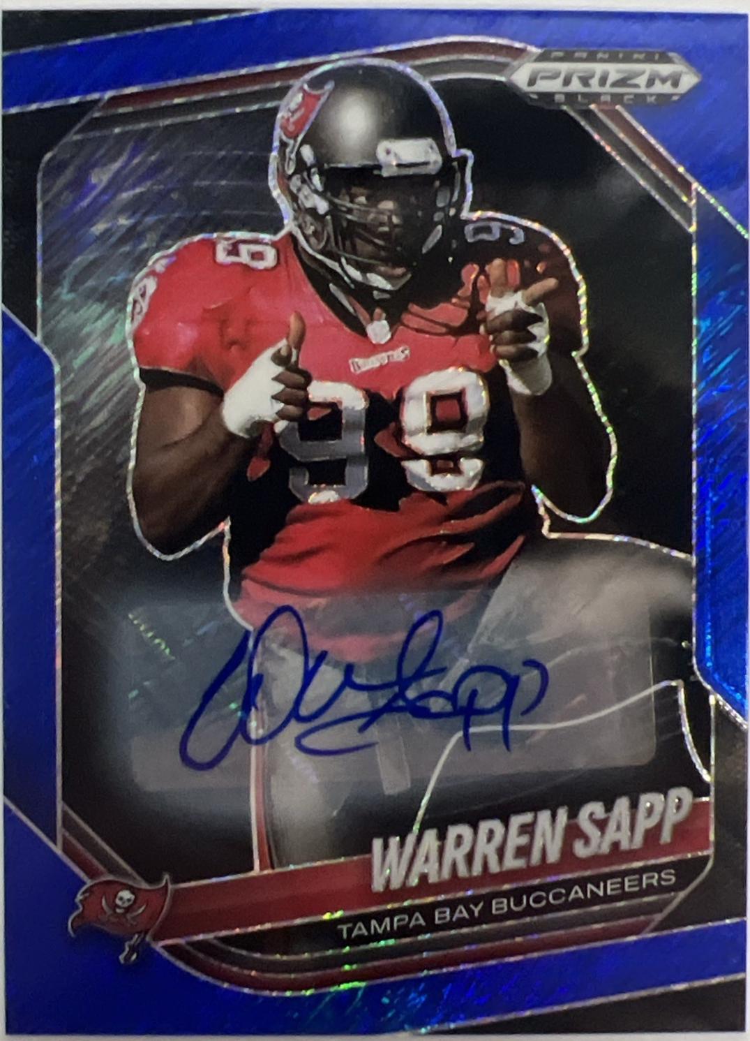 Warren Sapp [Autograph Blue Shimmer] #144