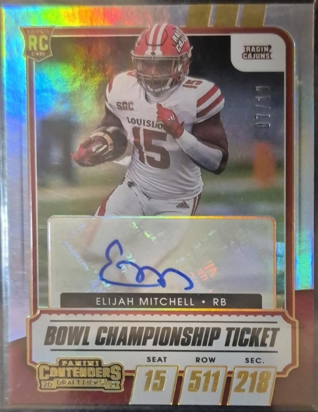 Elijah Mitchell [Autograph Bowl Championship Ticket] #134