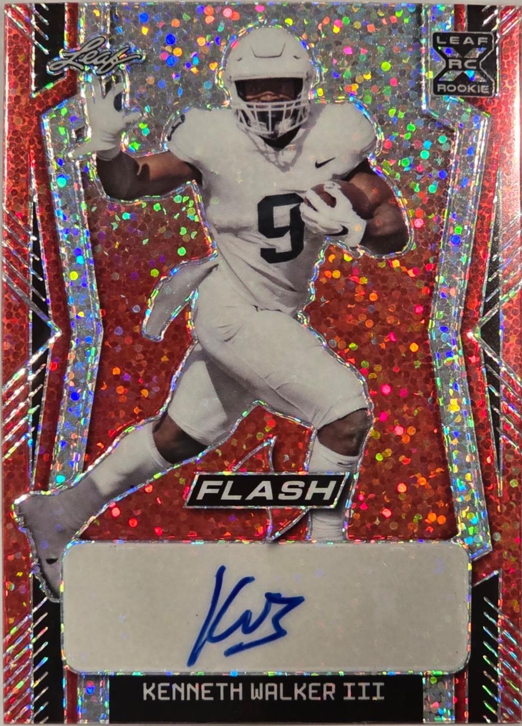 Kenneth Walker III [Metalized Sparkles Red] #BA-KW1