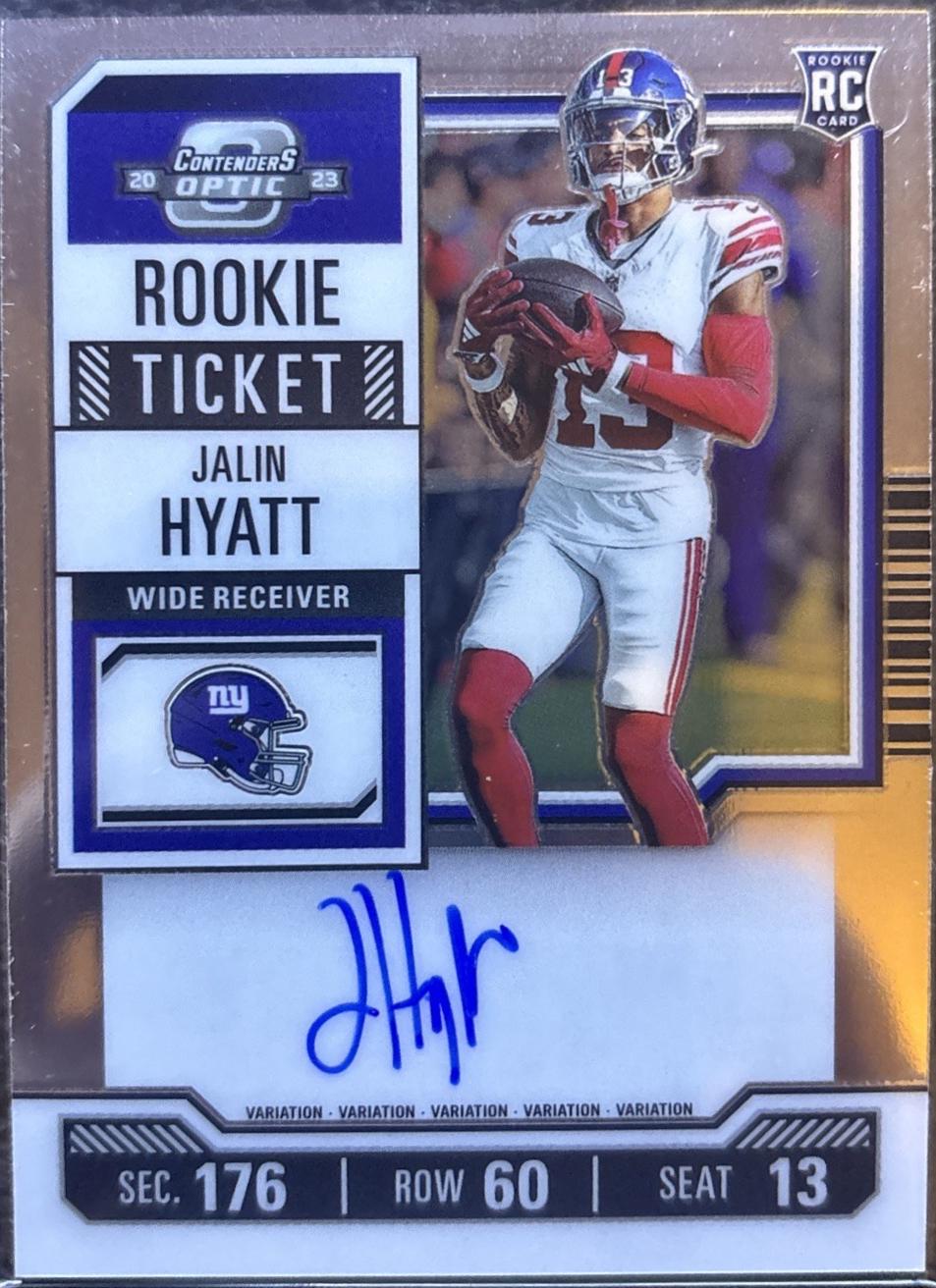 Jalin Hyatt [Rookie Ticket Autograph Red White Blue] #115