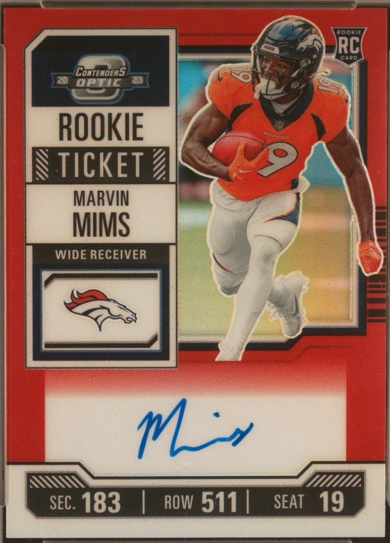 Marvin Mims [Rookie Ticket Autograph Red White Blue] #124