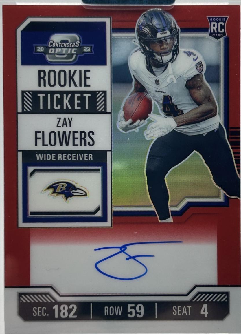 Zay Flowers [Rookie Ticket Autograph Red White Blue] #142