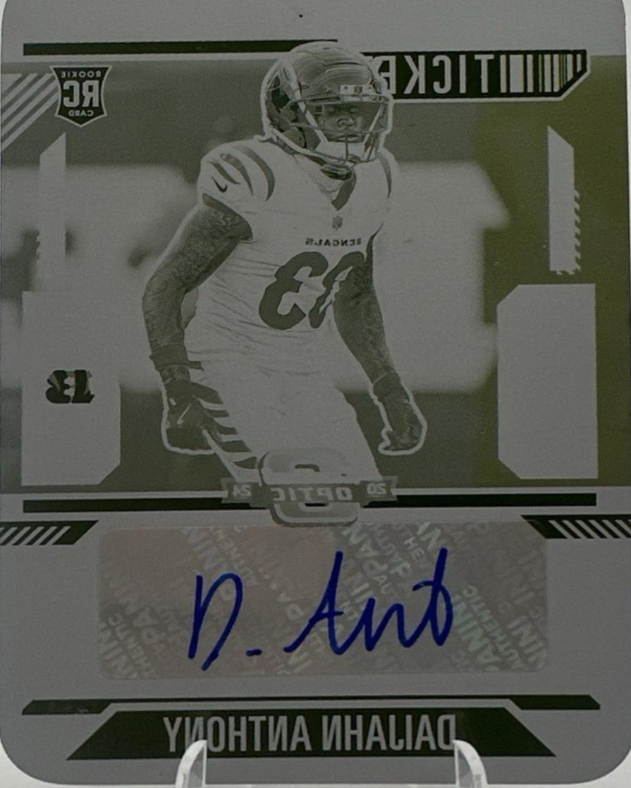 Daijahn Anthony [Printing Plate Rookie Ticket Autograph Purple] #190