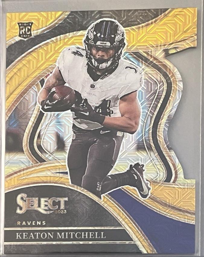Keaton Mitchell [Gold Prizm Die-Cut] #246