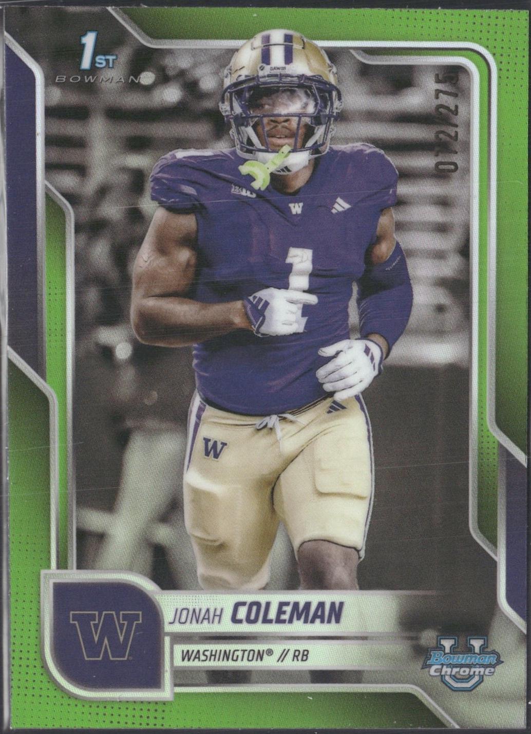 Jonah Coleman [Lime Green Refractor] #18