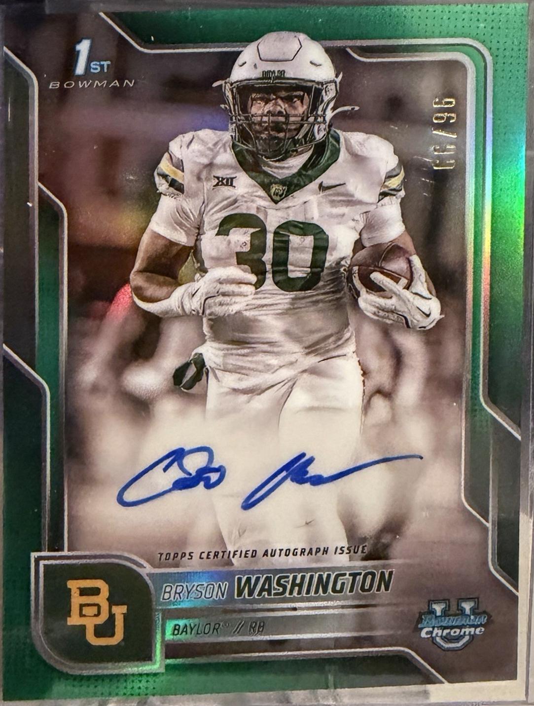 Bryson Washington [Green Refractor] #BCA-BWA