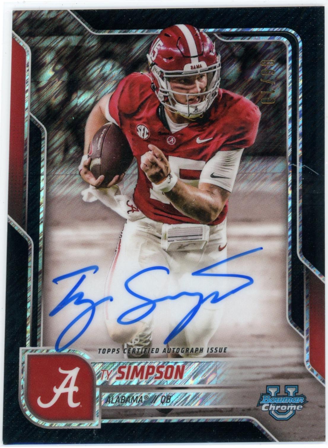 Ty Simpson [Black Shimmer Refractor] #BCA-TS