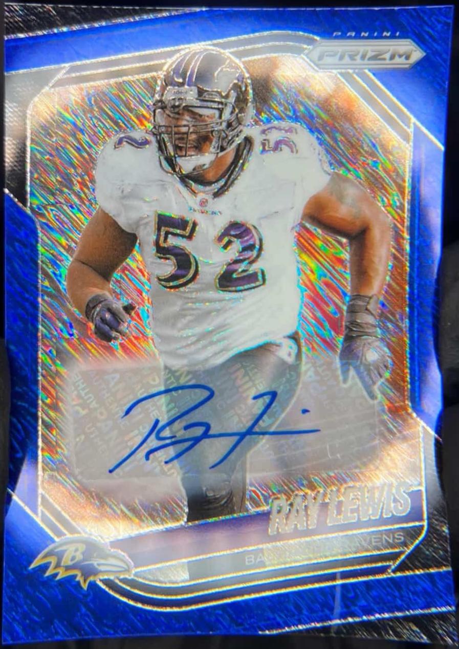 Ray Lewis [Blue Shimmer Autograph] #42