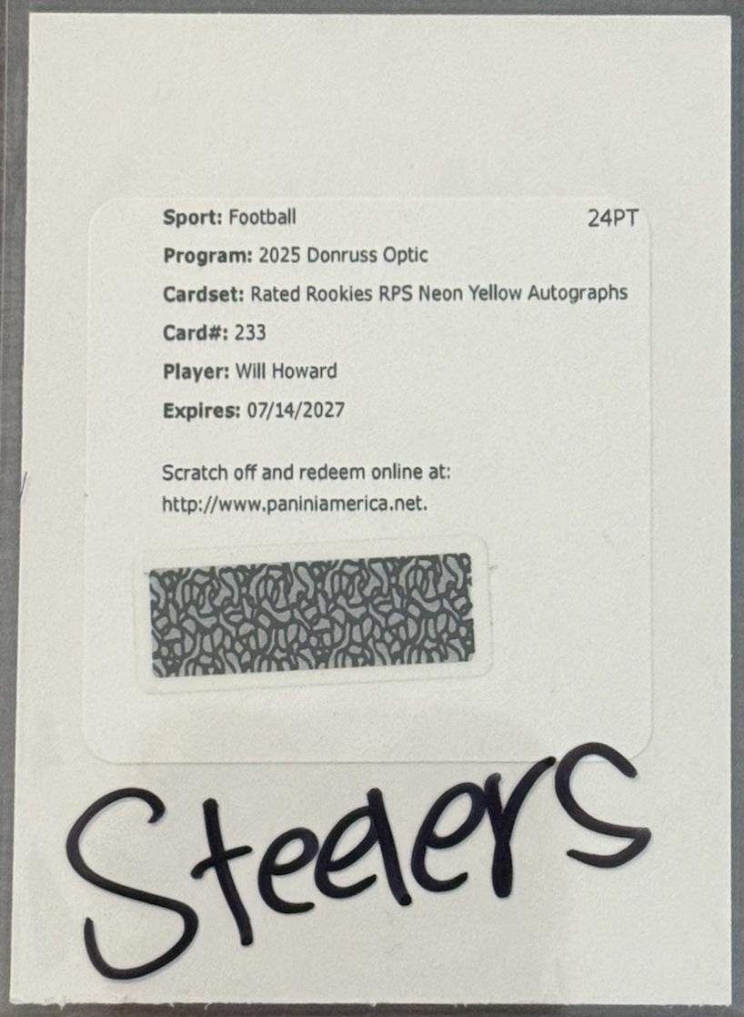Will Howard [Neon Yellow RPS Autograph] #233