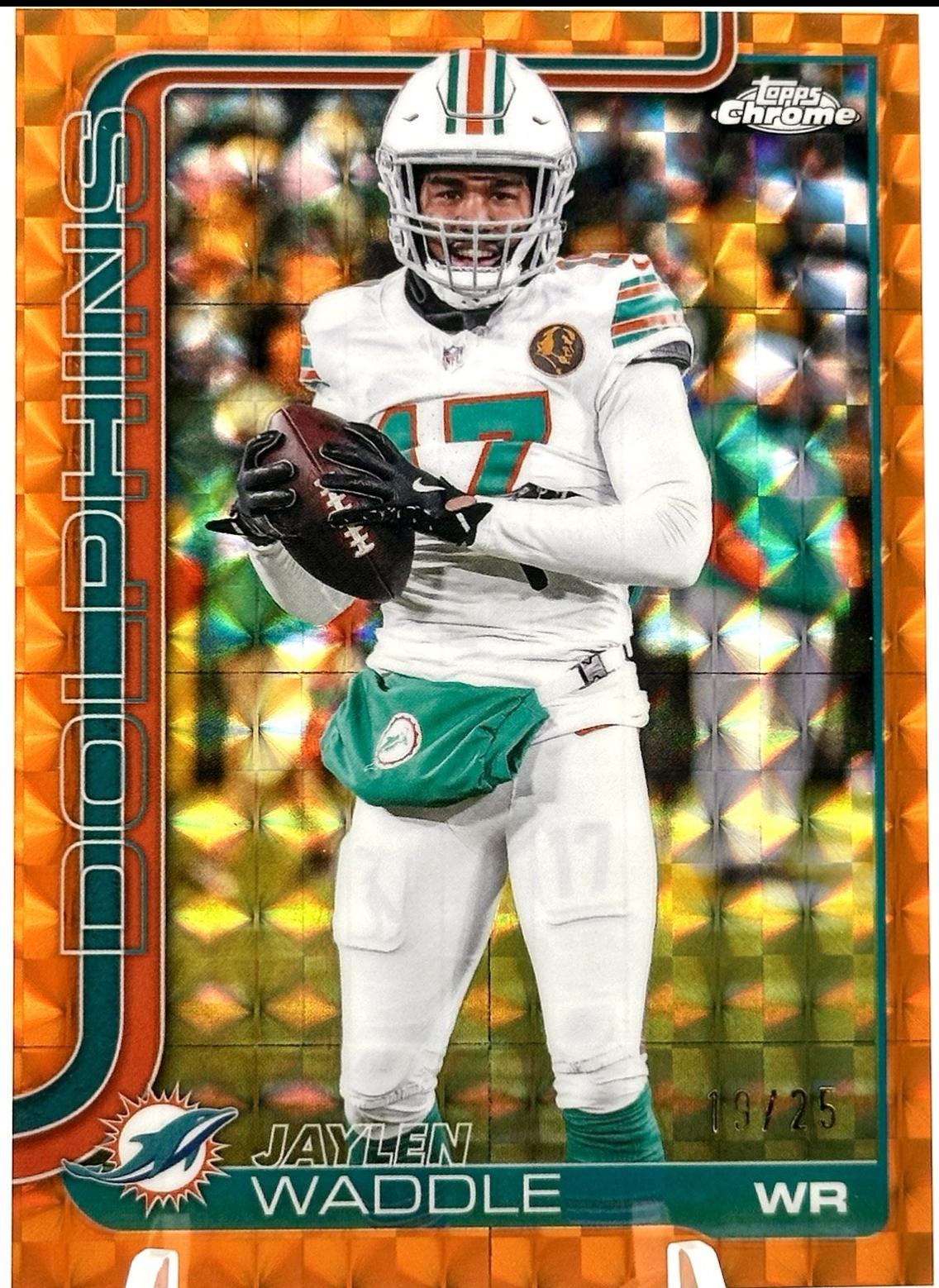 Jaylen Waddle [Orange Geometric Refractor] #186