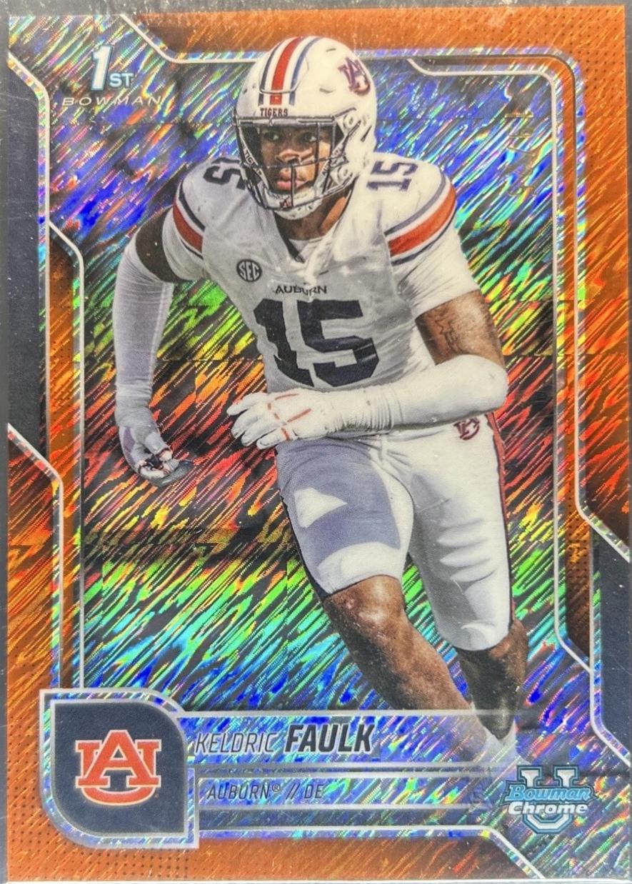 Keldric Faulk [Orange Shimmer Refractor] #6