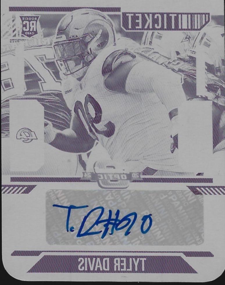 Tyler Davis [Printing Plate Rookie Ticket Autograph Purple] #206