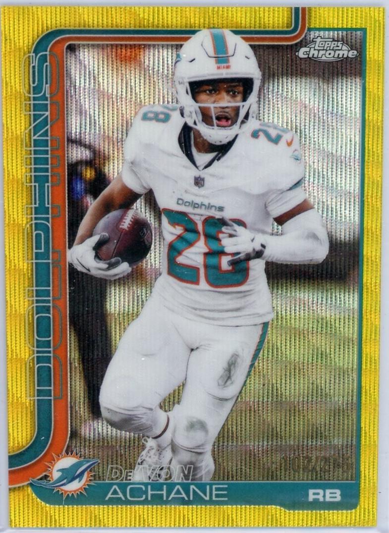 De'Von Achane [Yellow Wave Refractor] #188