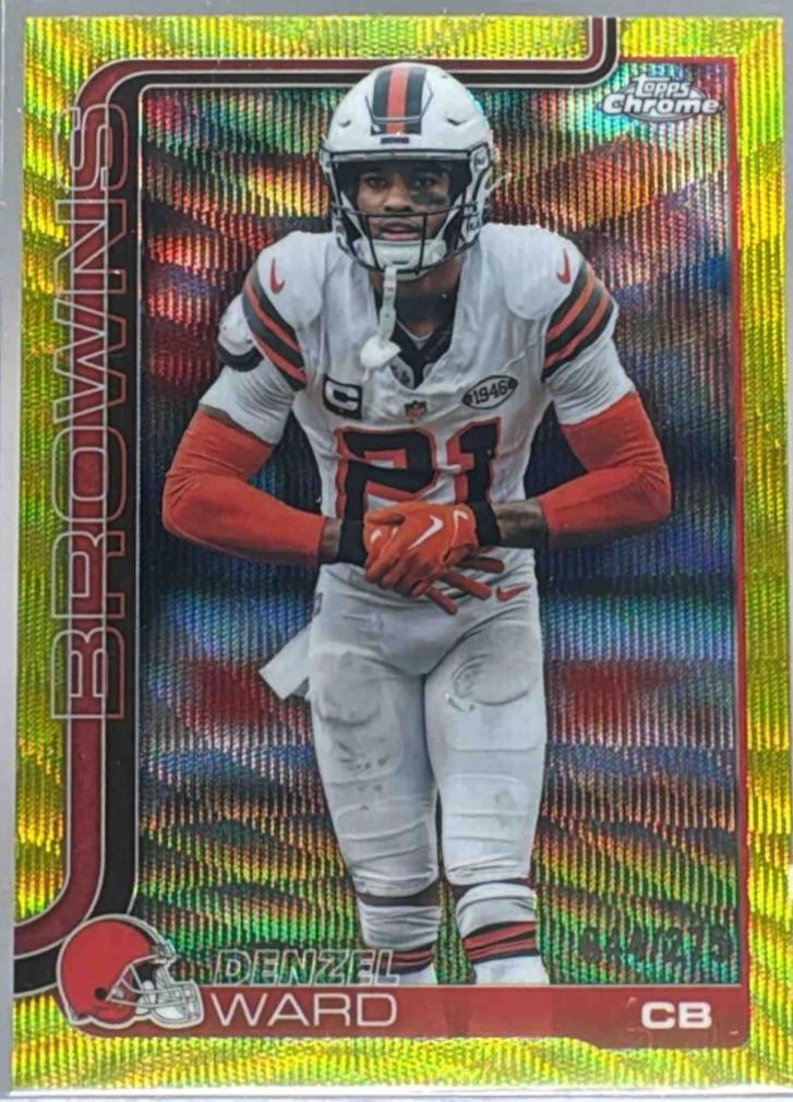 Denzel Ward [Yellow Wave Refractor] #74