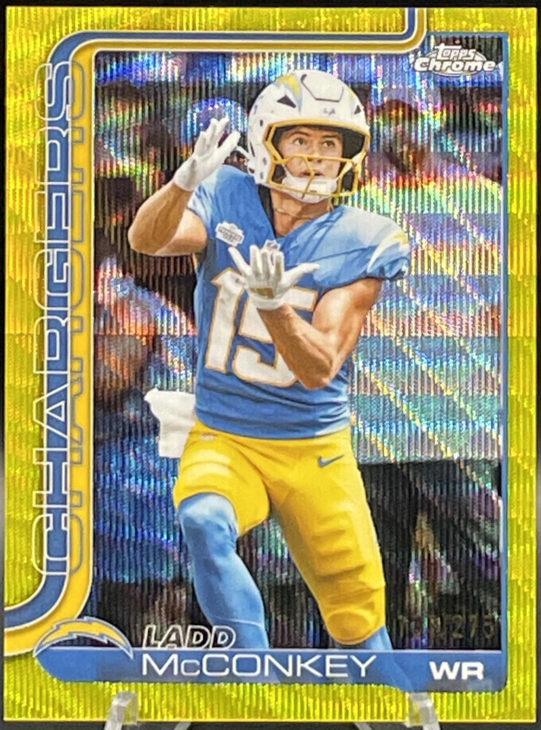 Ladd McConkey [Yellow Wave Refractor] #156