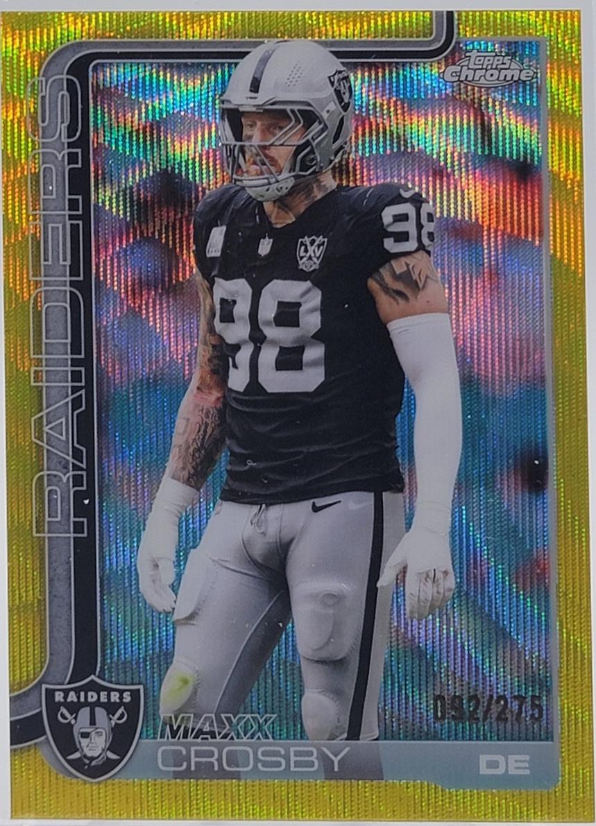 Maxx Crosby [Yellow Wave Refractor] #180