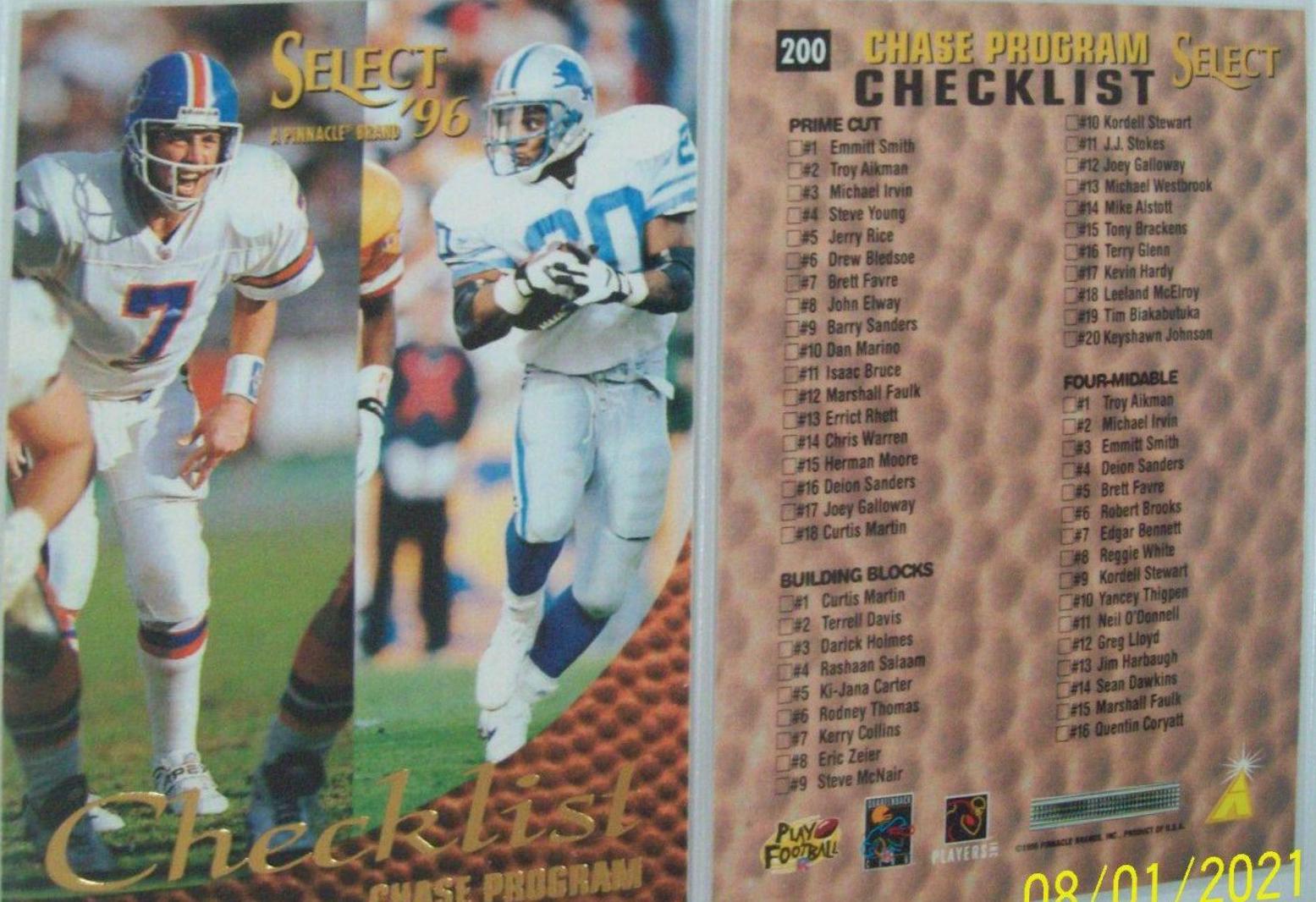 Barry Sanders, John Elway [Checklist] #200