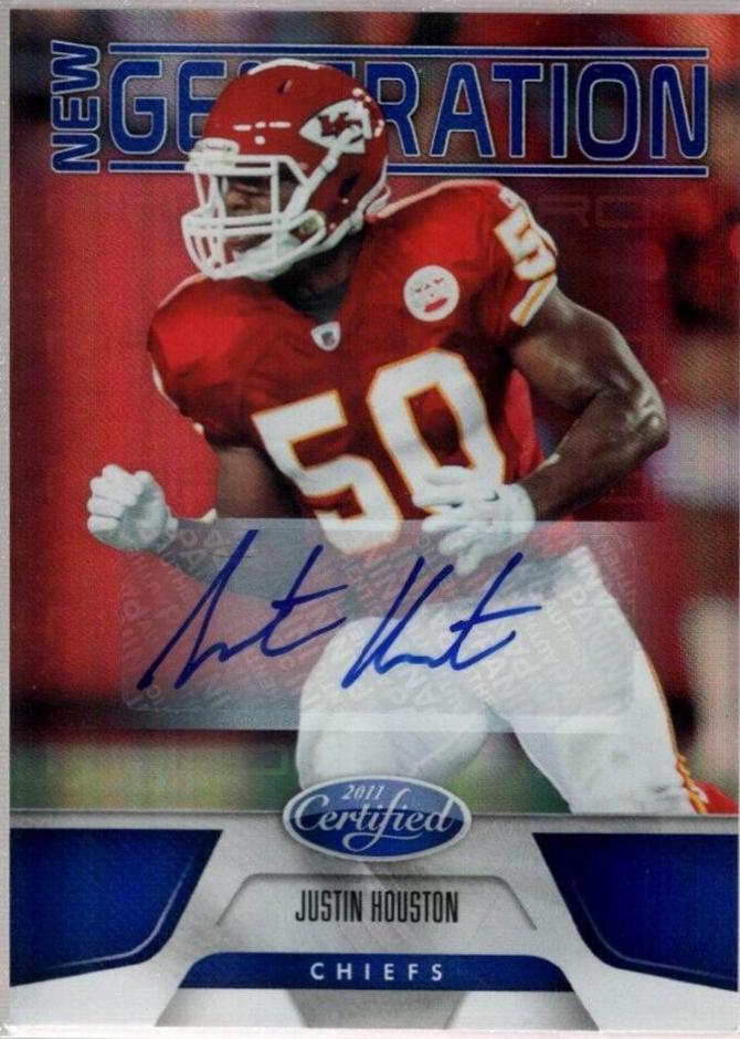 Justin Houston [Mirror Blue Autograph] #200