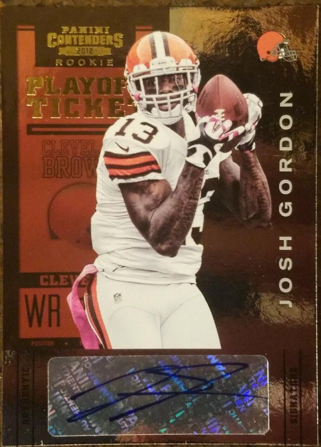 Josh Gordon [With Ball Autograph Playoff Ticket] #118