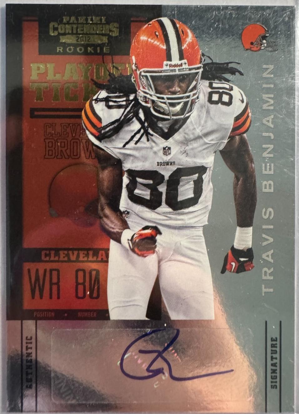Travis Benjamin [Running Forward Autograph Playoff Ticket] #192