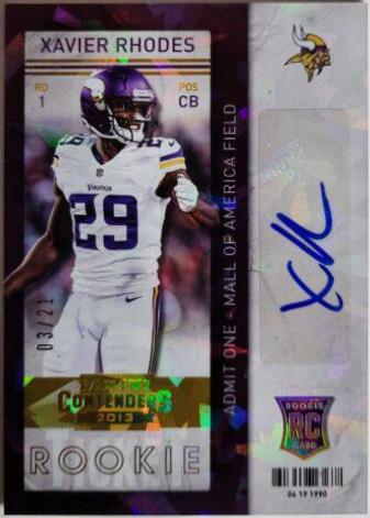 Xavier Rhodes [Pointing Autograph Cracked Ice] #190