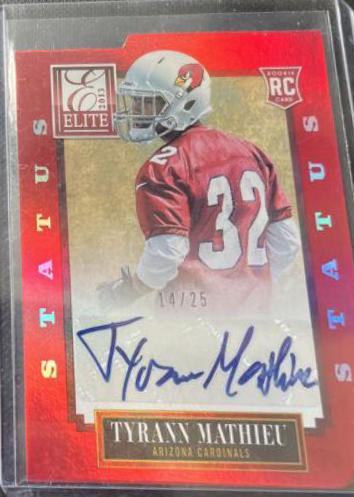 Tyrann Mathieu [Red Status Die Cut Autograph] #178