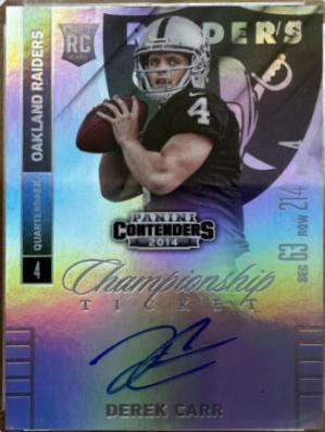 Derek Carr [NFL Logo on Ball Autograph Championship Ticket] #214