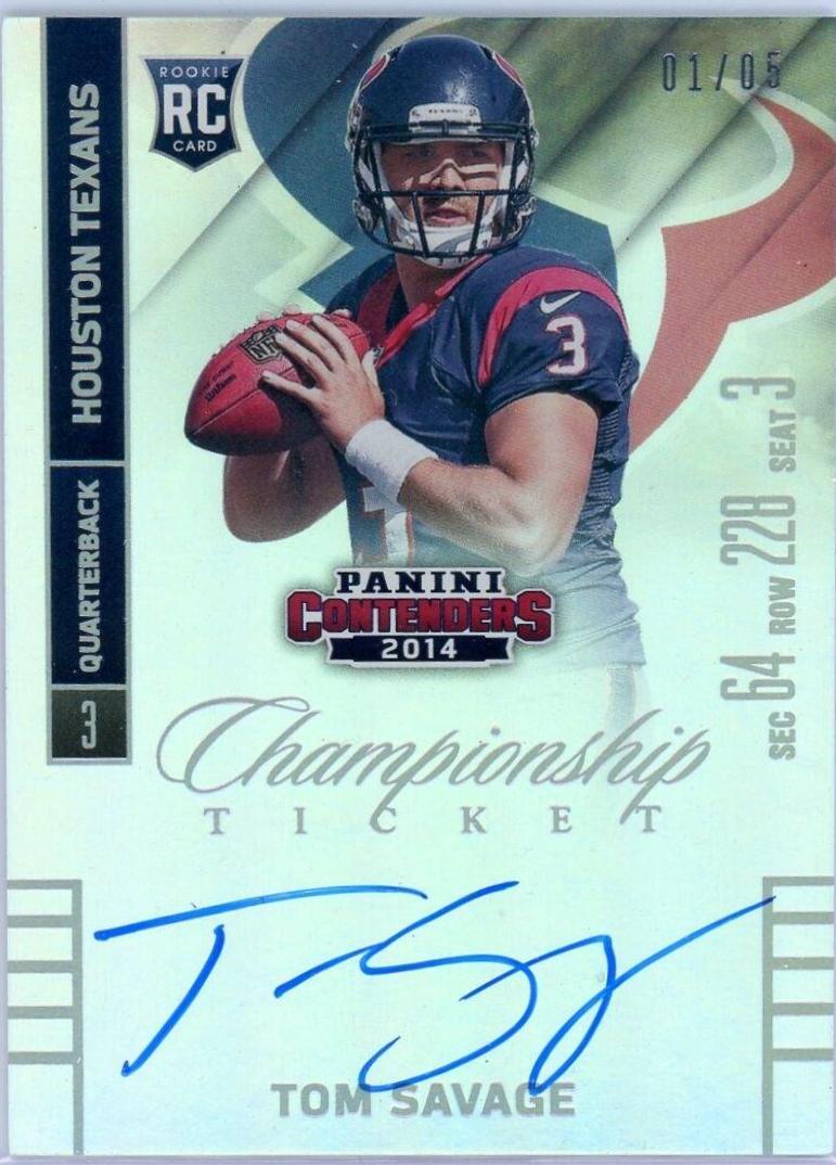 Tom Savage [Ball in One Hand Autograph Championship Ticket] #231